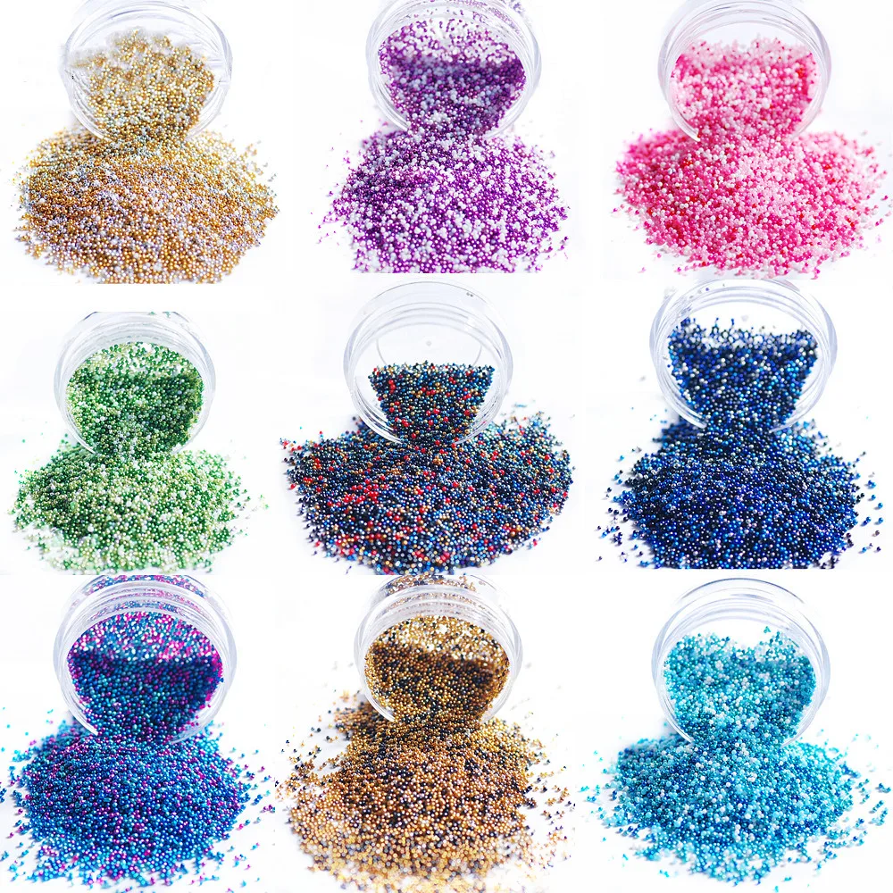 

Caviar Beads Crystal Mini Rhinestones Glass Beads For Jewelry Making Resin Mold Filler Nail Decorations DIY Nail Art Accessories