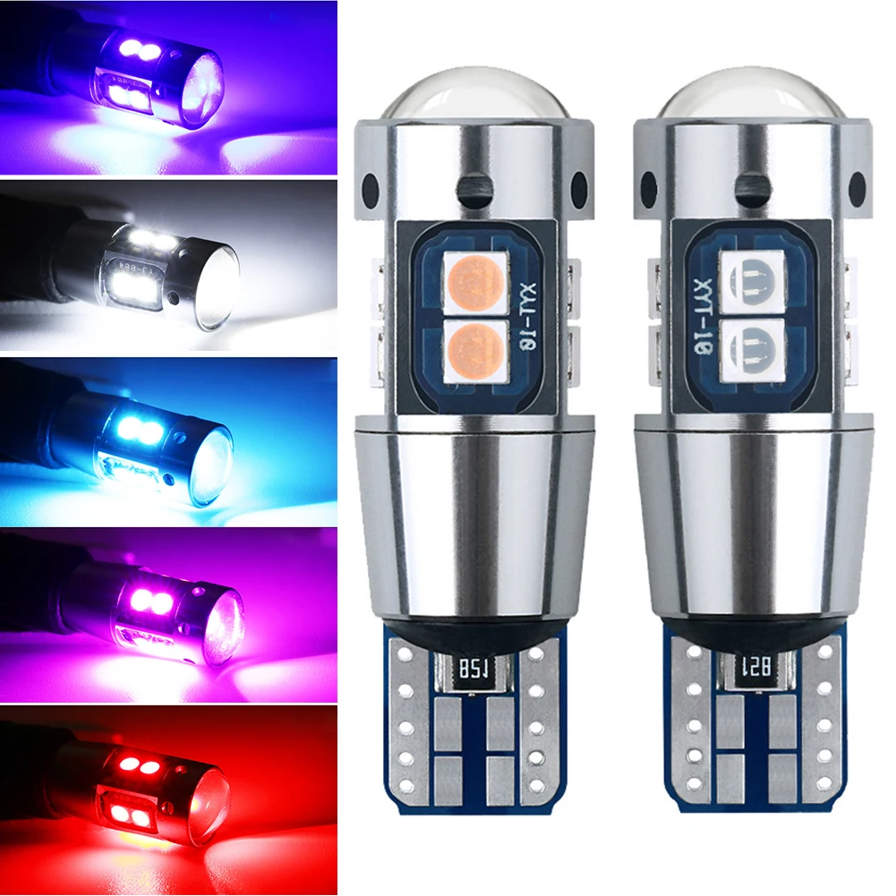 

2pcs Car License Plate Lights T10 10SMD 3030 W5W LED Canbus Error Free Auto Side Wedge Lamps Bulbs Accessories