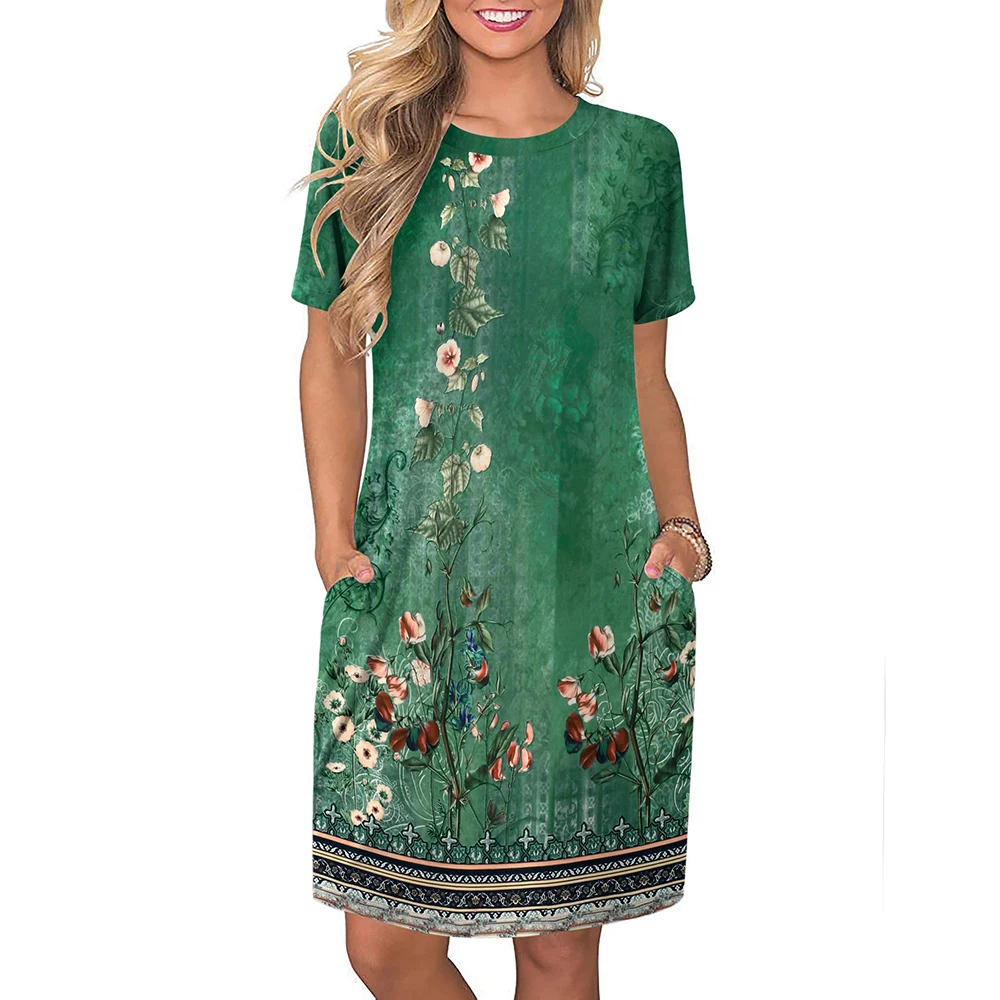 Женское платье с цветочным принтом