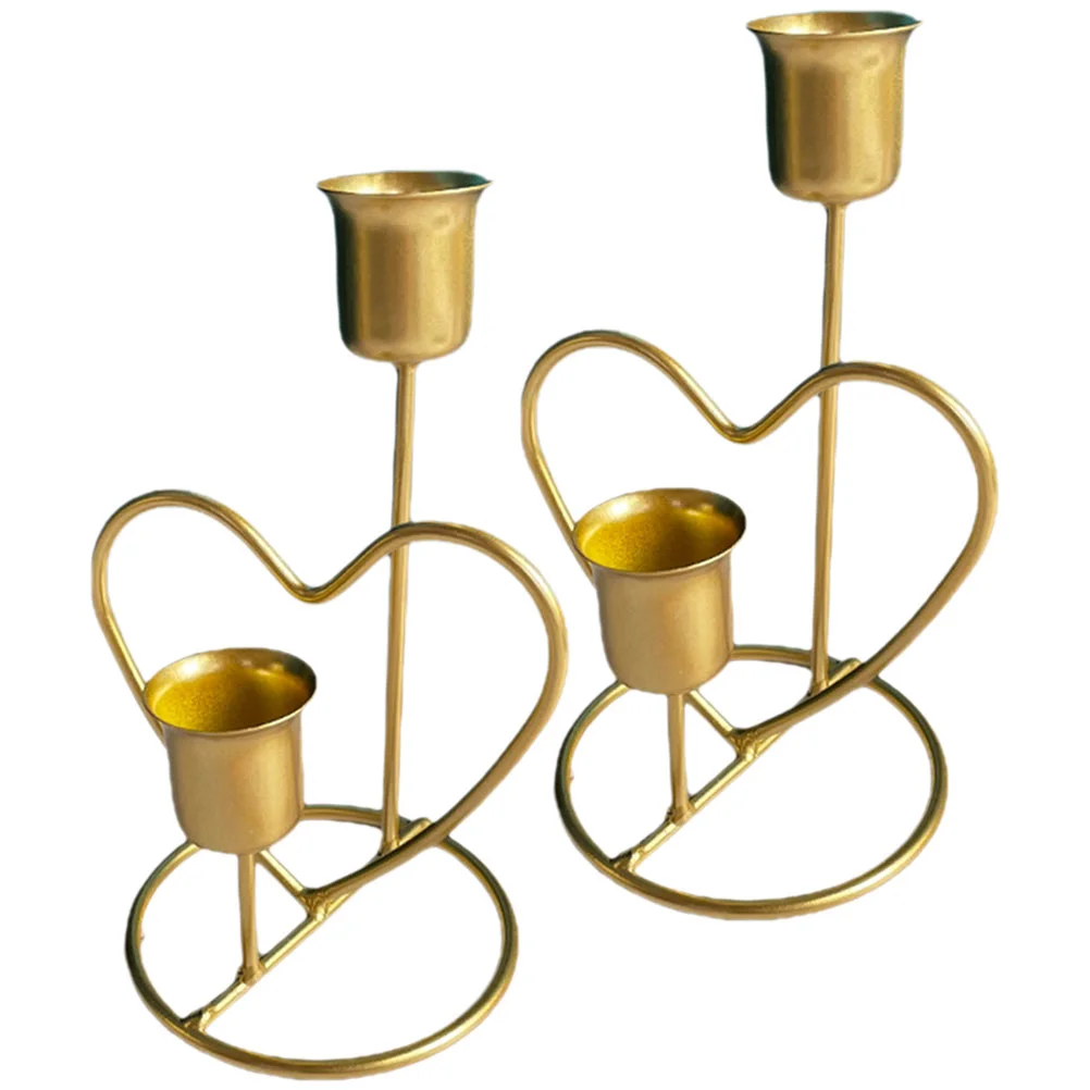 

Holders Holder Candlestick Taper Pillar Stand Heart Stick Modern Decorative Bronze Light Tea Tabletop Centerpieces Centerpiece