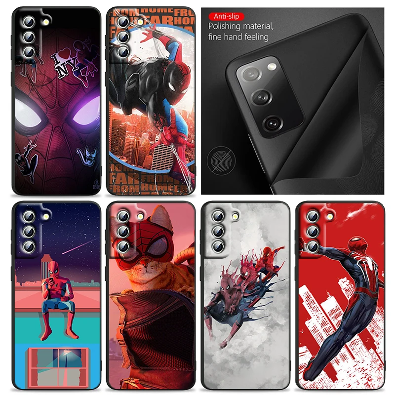 

Marvel Spider-Man Phone Case For Samsung S22 S21 S20 Ultra FE S10 S9 S8 Plus 4G 5G S10 Edge Silicone TPU Cover