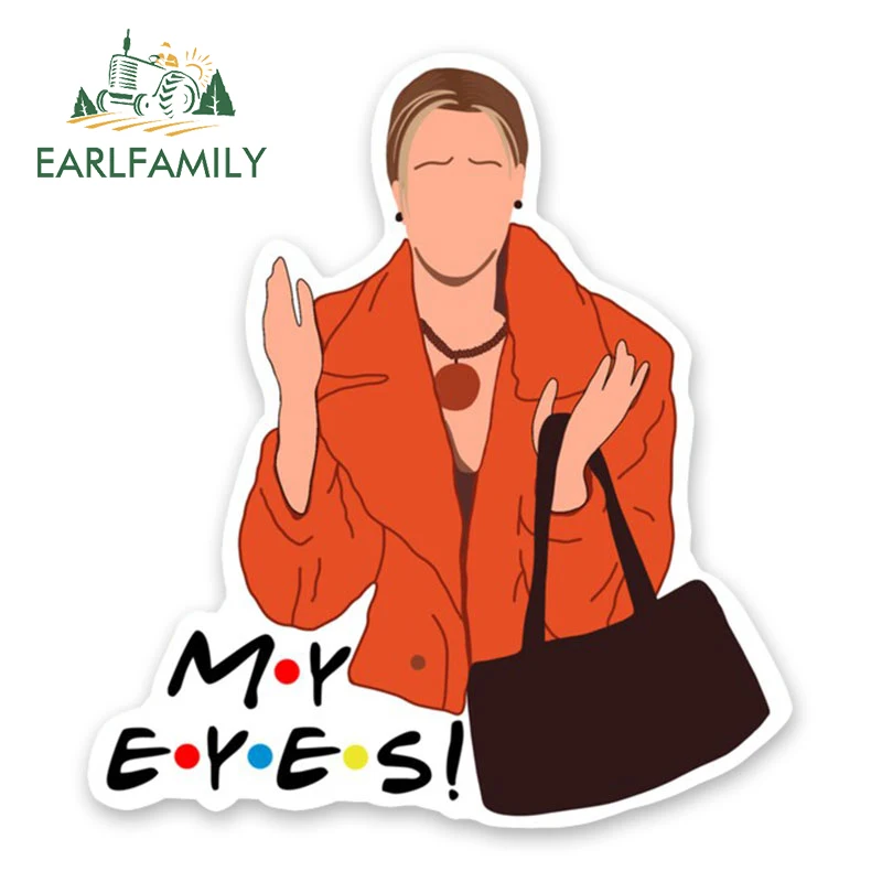 Наклейки EARLFAMILY размером 13см x 11.8см для автомобиля, кемпервана, ноутбука и других поверхностей с изображением персонажей из сериала "Друзья". Водонепроницаемые и прочные на выцветание.