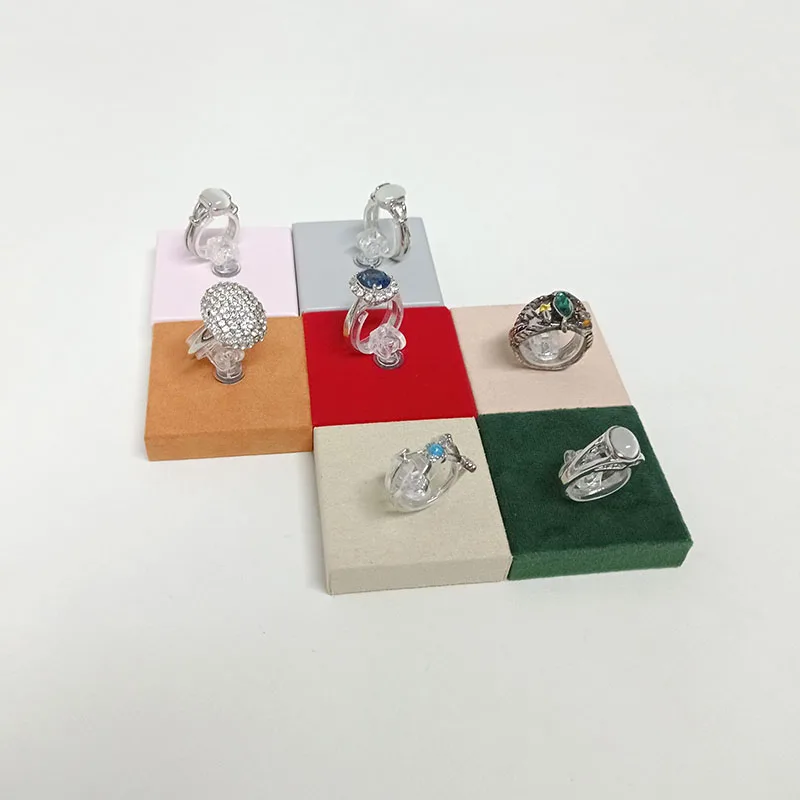 

Square Ring Display Stand Adjustable Transparent Ring Circle Jewelry Counter Ring Showcase Props Various Colors Available