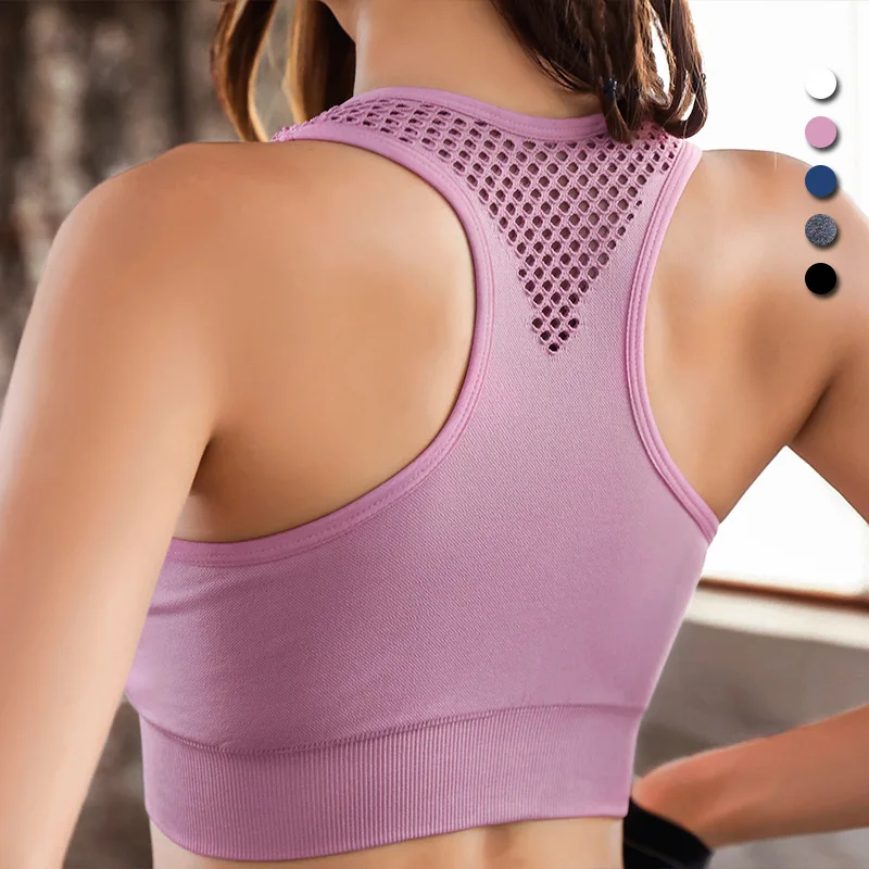 

Athletic Running Sports Bra Yoga Brassiere Workout Gym Fitness Women Seamless High Impact Padded Underwear Vest Tanks