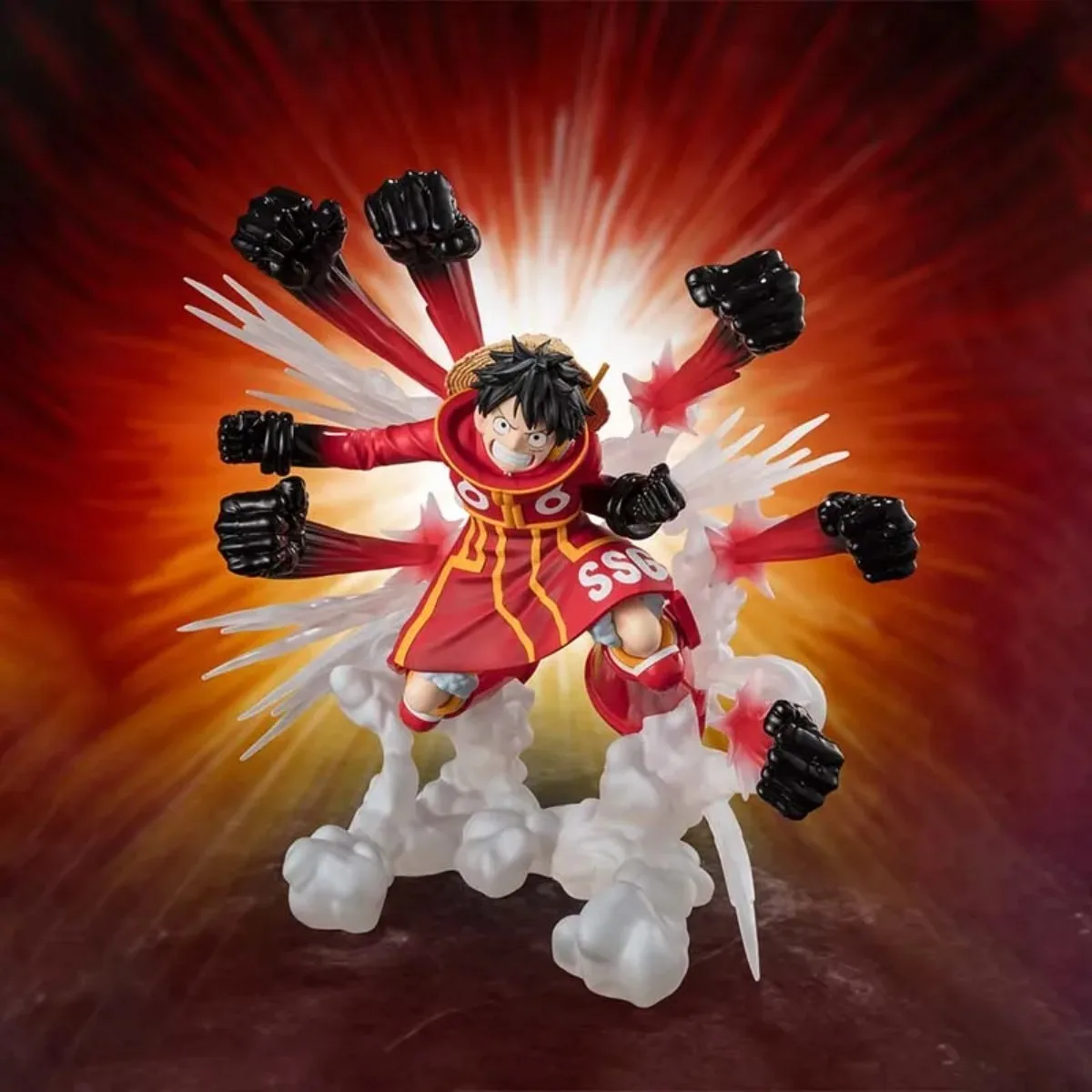Фото Оригинальный Bandai One Piece ZERO Luffy Gum Hawk Nami Lightning Sabo Fire Shanks Divine Anime Collection Наборы моделей экшн-фигурок №4