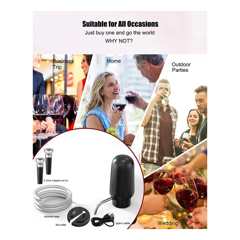 Электрическая наливка для вина с 2 пробками портативный автоматический аэратор 1