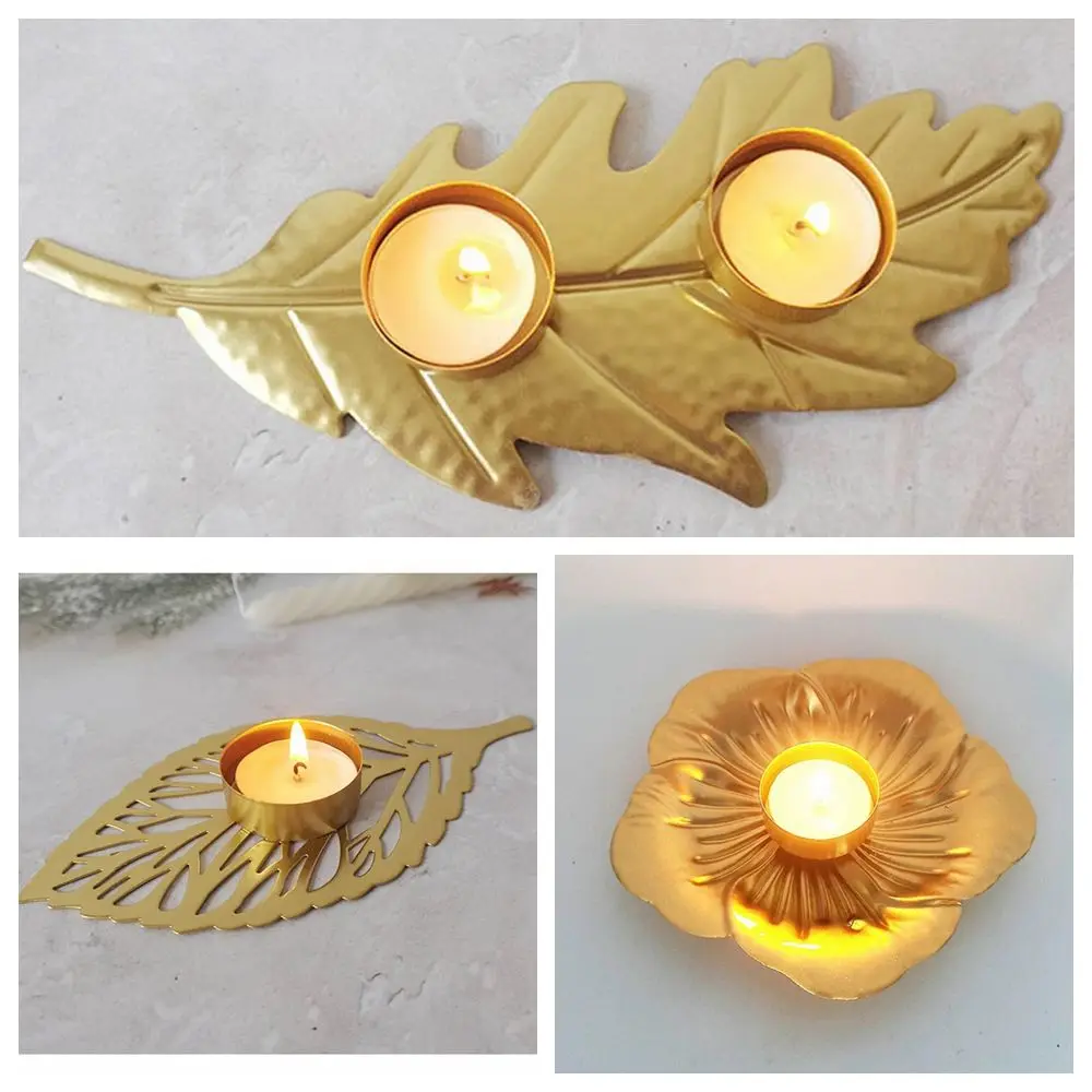 Turtle Leaves Home Decoration Hollow Leaf Candlestick