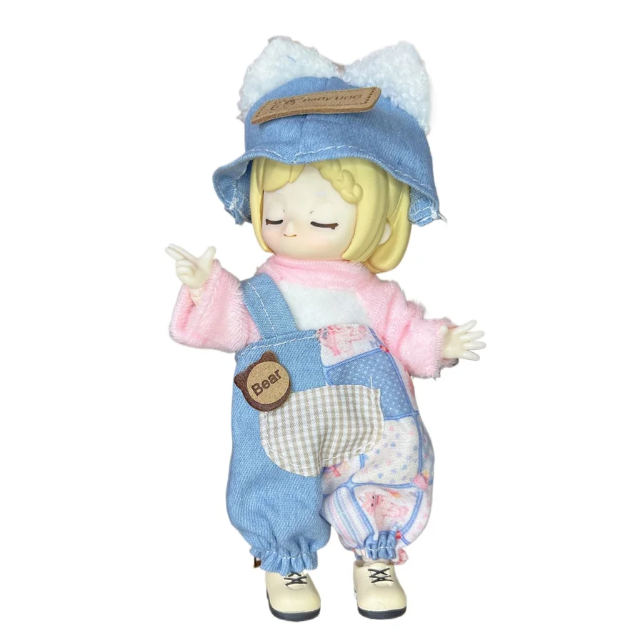 16CM 1/8 BJD Doll's Clothes DIY Dress Up Set Strap Pants for Boys and Girls Toy Accessories