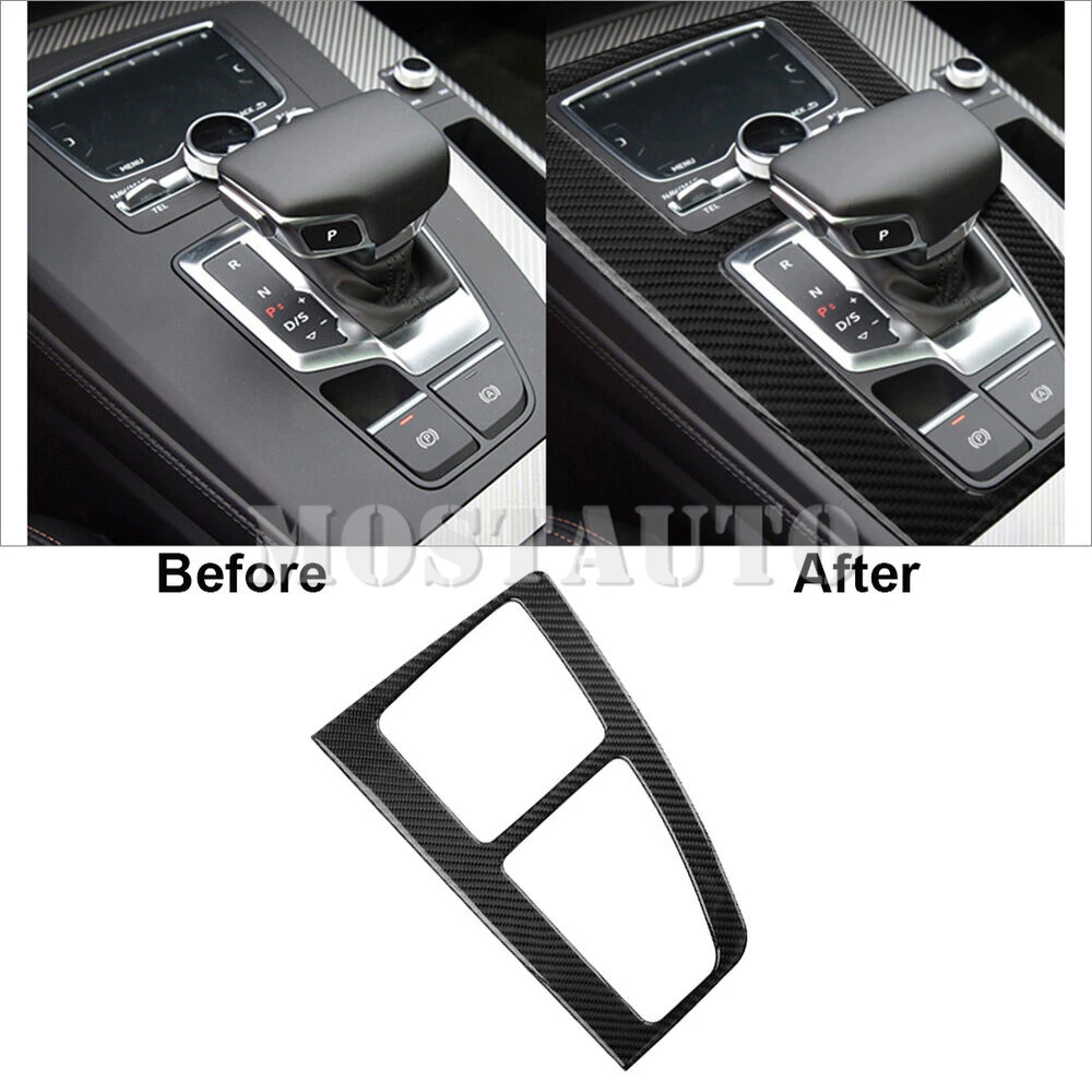 

Для Audi Q5 внутренняя центральная консоль из мягкого углеродного волокна коробка переключения передач рамка отделка 2017-2021 1 шт. (2 цвета)