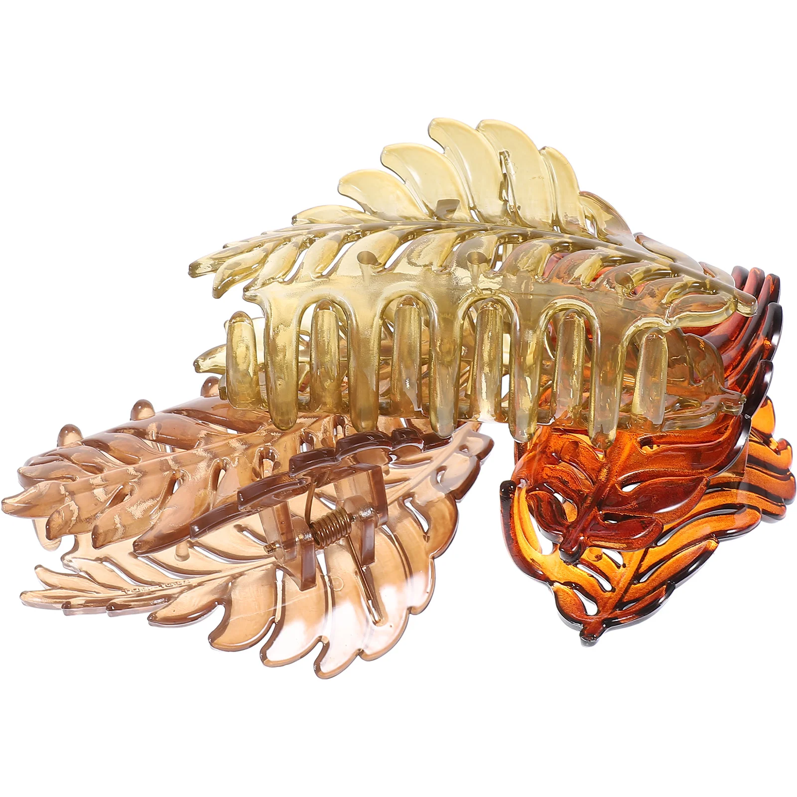 

3 Pcs Hair Clips Leaf Hairpin Large Clip Ball Head Accessories Teen Girls Flat Clips Women