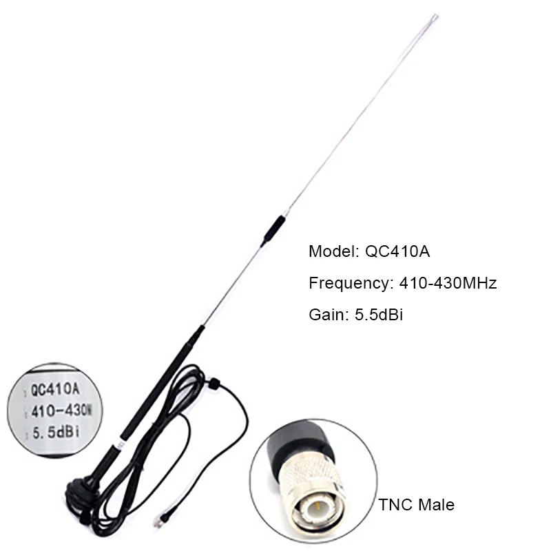 

QC410A Radio transmitting antenna 410-430MHz 5.5dBi gain RTK Whip surveying and mapping antenna TNC Connector for Trimble