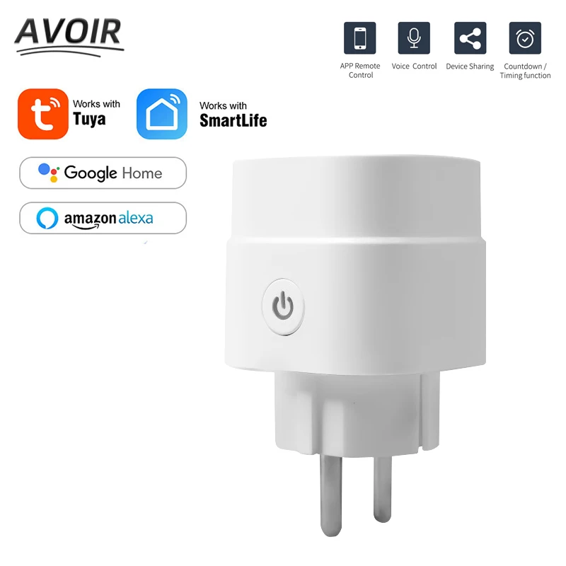 

Avoir Wall Smart Plugs EU 16A Power Socket Smart life APP Wireless Control Power Socket With Timer Work With Alexa Google Home