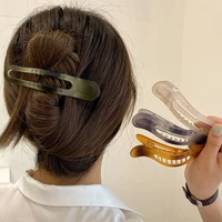 korea large size temperament matte frosted acrylic duckbill clip for women girls irregular twist hairpin new headwear hair clips