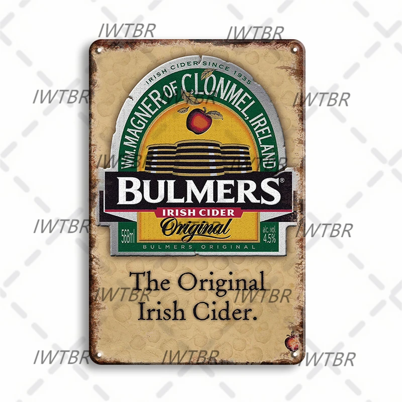 

Декор Bulmers пиво металлический жестяной логотип винтажное искусство стен декор для бара комнаты Кофейни клуба дома