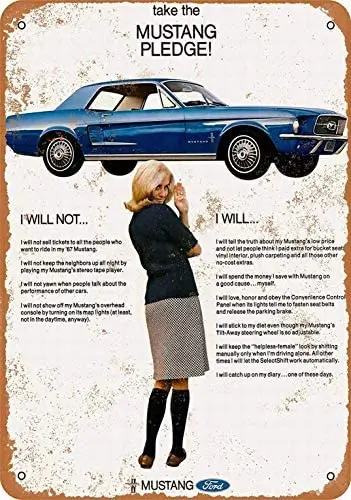 

8X12 Inci Metal Sign - 1967 Ford Mustang-hiasan Dinding Retro Hiasan Rumah
