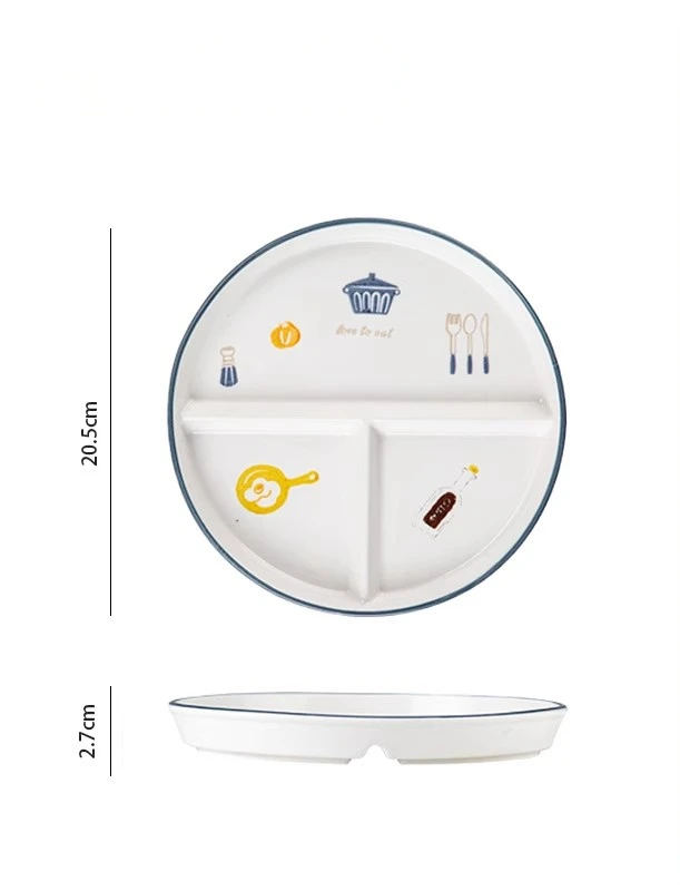 

Керамическая разделенная тарелка 3-х секционная