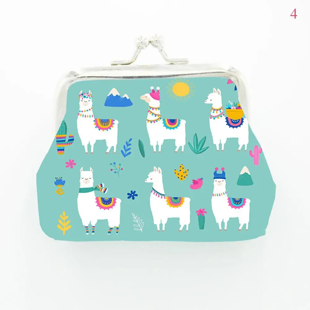 Cute Alpaca Printing Coin Purses Girl Wallet Ladies Clutch Change Purse Female Mini Money Bag PU Leather Wallet