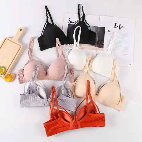 Linbaiway Women's Bra Thin Wireless Underwear Brassiere Sexy Lingerie Push up Bras Padded Soft Bra Crop Top Bralette Female