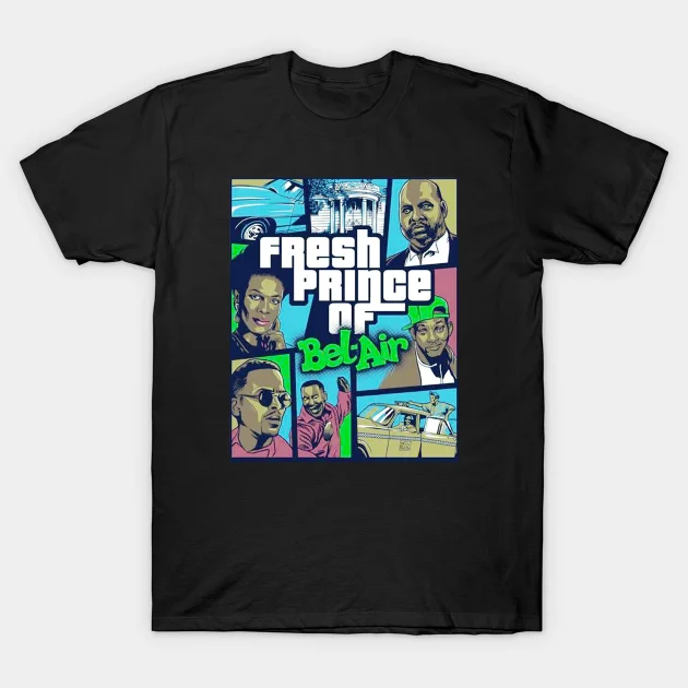 

2021 Men/Women's Summer Black Street Fashion Hip Hop Fresh Prince Of Bel Air - GTA Version T-shirt Cotton Tees Short Sleeve Tops