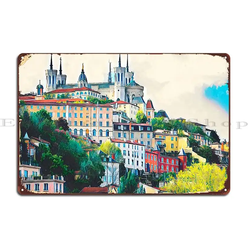 Лион Франция металлический знак Постер персонализированный кинотеатр веселая