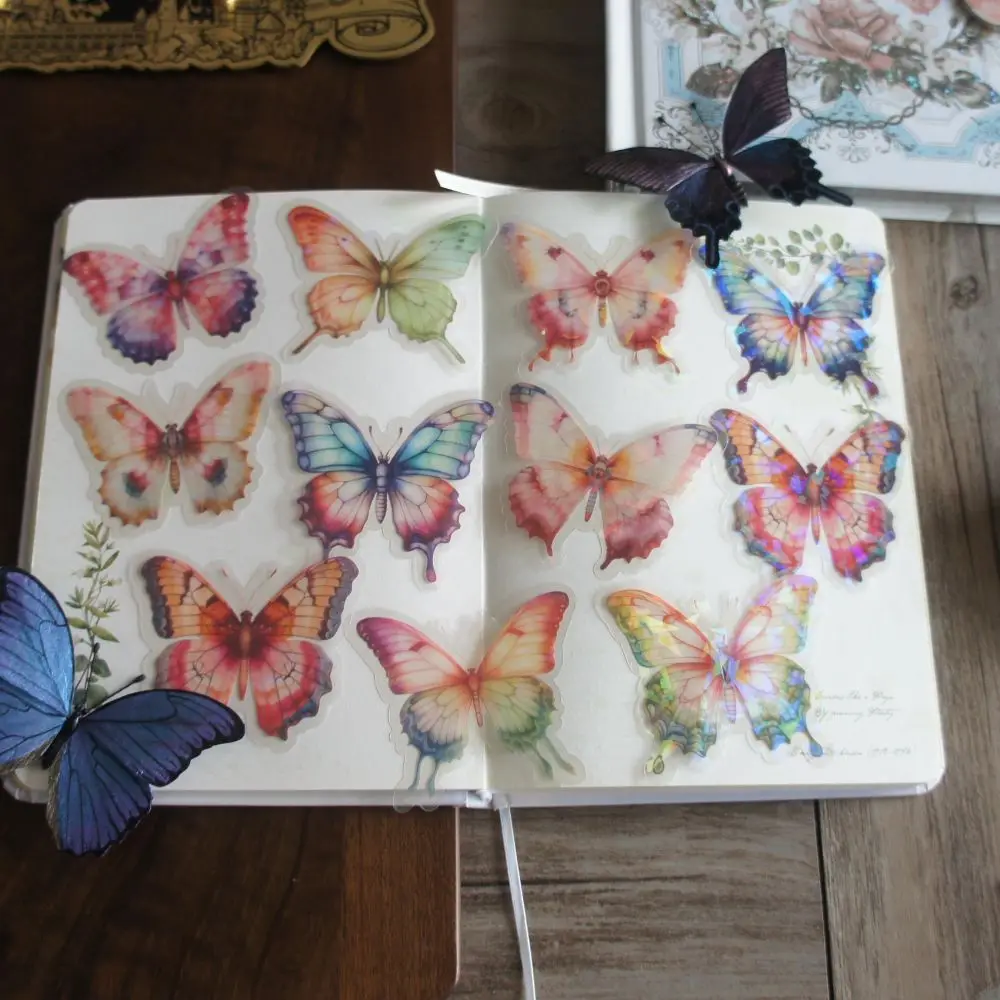 28 шт. лазерные наклейки в виде бабочек