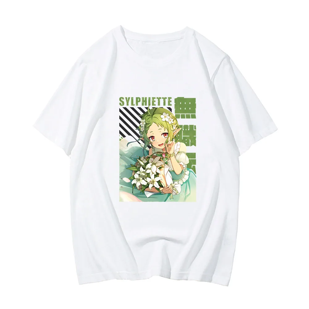 

Mushoku Tensei Jobless Reincarnation Women Figure Silhouette Unisex Cartoon T-shirts 100% Cotton Tops Manga/Comic Anime Graphic