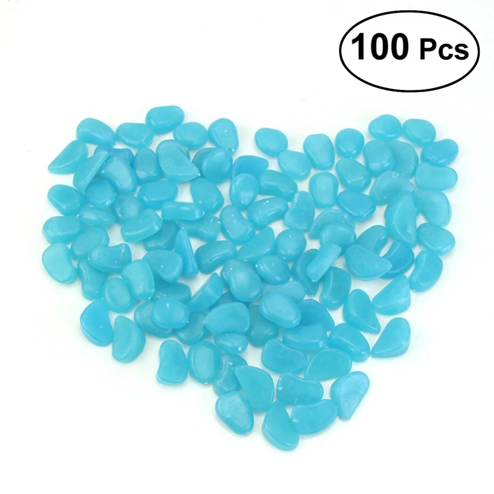 

100 Pcs Artificiales Para Aquarium Decoration Fish Tank Luminous Pebbles Pebble Stones Glow The Beads