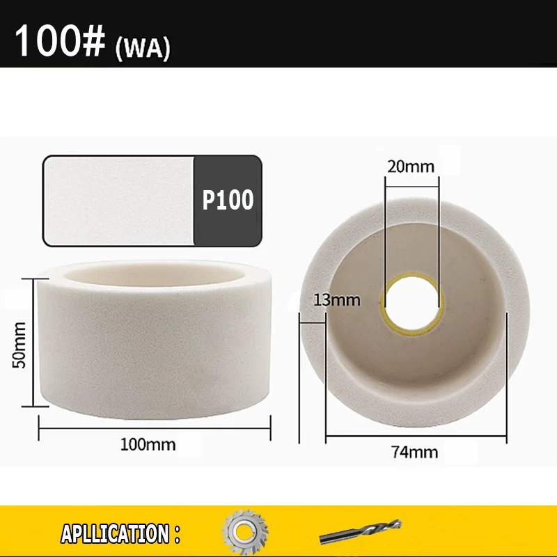 

100*50*20 мм керамический абразивный шлифовальный круг в форме чашки, нож, стальная шлифовальная машина для стекла, инструмент