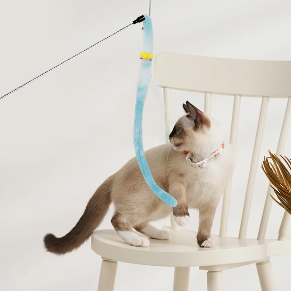 Игрушка для кошек перьевая палочка веселая Женская гусеница домашних животных