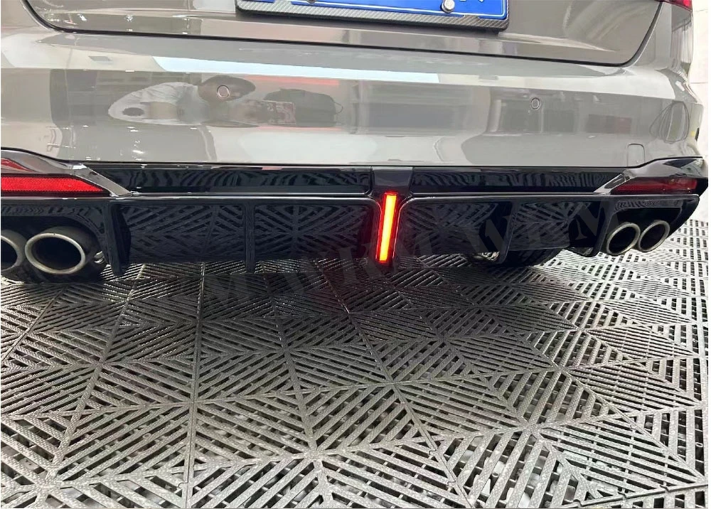 Задний бампер автомобиля из АБС-пластика задний диффузор со светодиодом для Audi A4