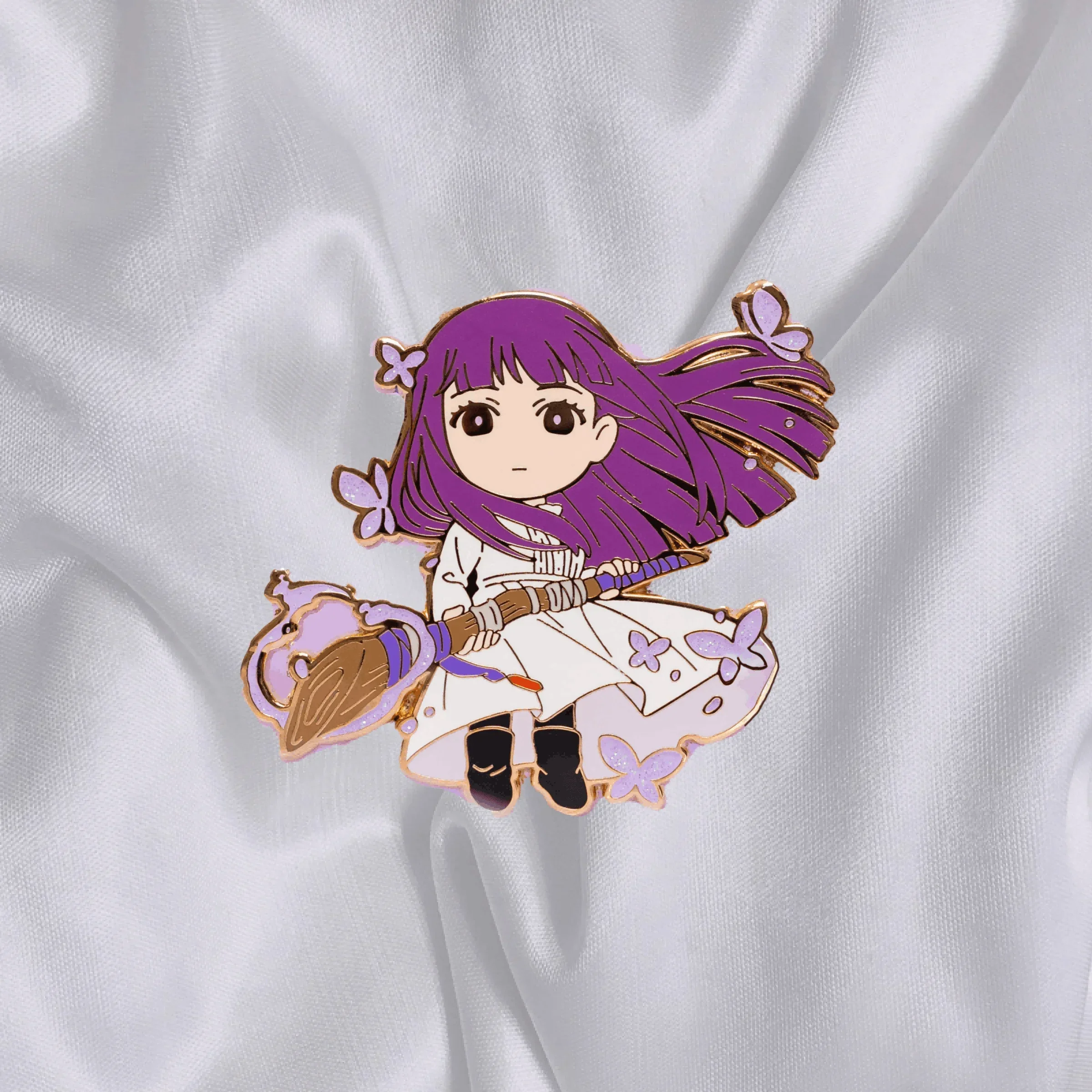 Эмалированная булавка папоротника аниме волшебник ферменский