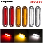 Автомобильный предупреждающий фонарь, 6 светодиодов, для прицепов, грузовиков, оранжевые, белые, красные, боковые габаритные огни, 12 В, 24 В