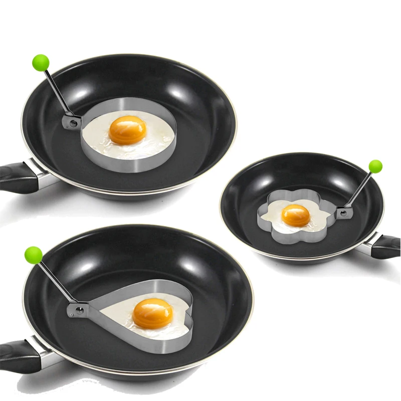 

Stainless Steel 4Style Fried Egg Pancake Shaper Omelette Mold Mould Frying Egg Cooking Tools Kitchen Accessories Gadget Rings
