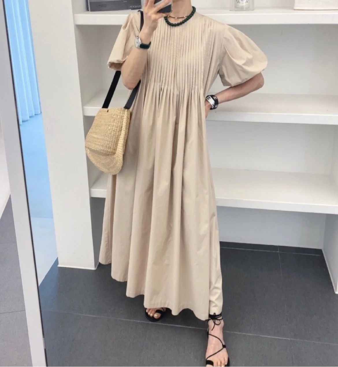 

A Slim Dress With French Style Lantern Sleeves Minimalist Dress Pullover Loose Thin Elegant Dress Summer 2022 New