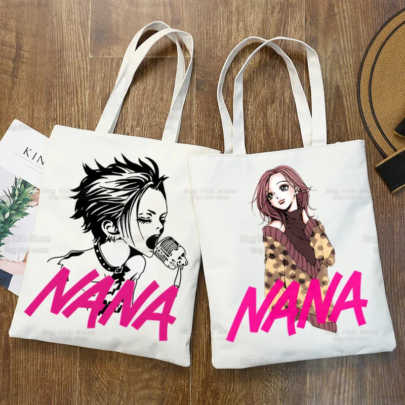 

Black Stones NANA Osaki Anime Design Shoulder Canvas Bags Large Capacity College Harajuku Handbag Women Bag Shopping Bag