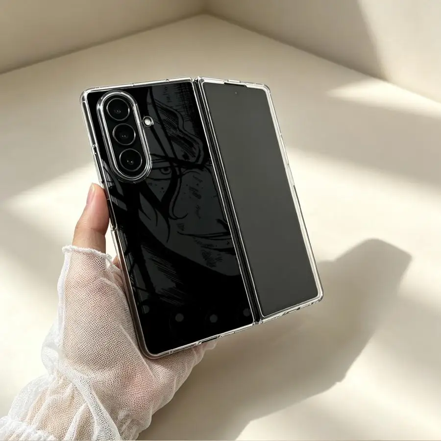 Фото Прозрачный мягкий чехол для телефона Samsung Galaxy Z Fold7 Z Fold6 Z Fold 7 6 5 4 3 Z Fold4 Z Fold3 Z Fold5, цельный, аниме-дизайн №3