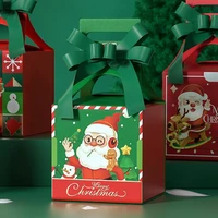 gift packaging case smooth edge white cardboard xmas themed cartoon printing gift boxes gift box xmas apple box 5pcs