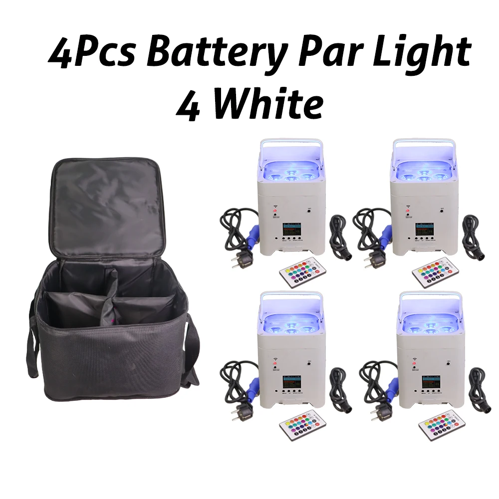 

4 шт./лот, светодиодный аккумулятор 6x18 Вт RGBWA + УФ 6 в 1 Par, беспроводной пульт дистанционного управления DMX512, телефон, WIFE, настенный светильник для DJ, дискотеки, Рождества