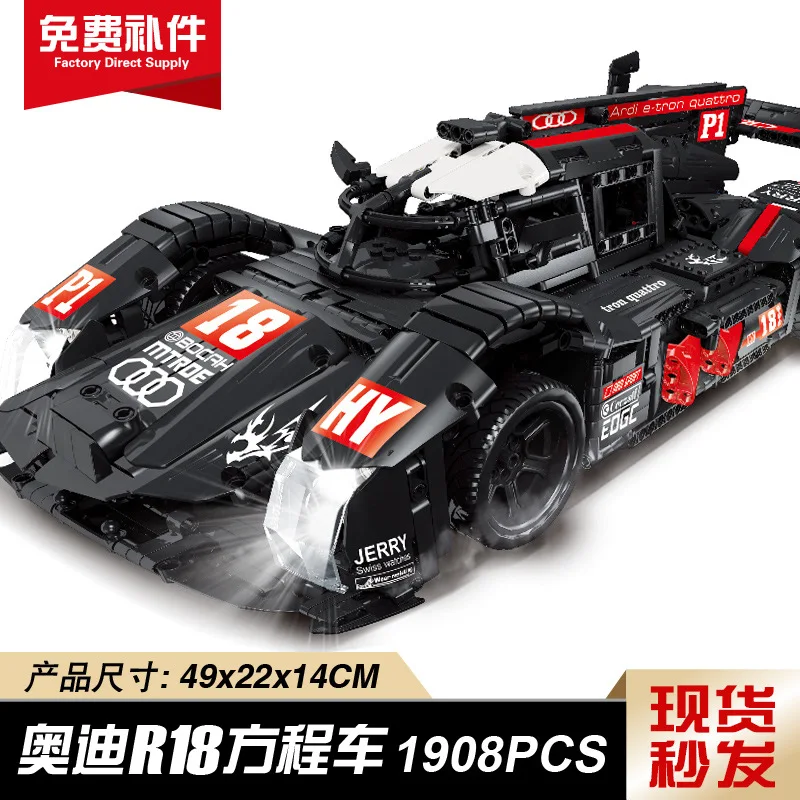 

Детали для автомобиля Audi R18 Formula, гоночный конструктор MOC Technology 919 Le Mans с дистанционным управлением, сборная игрушка-конструктор, совместимая ...
