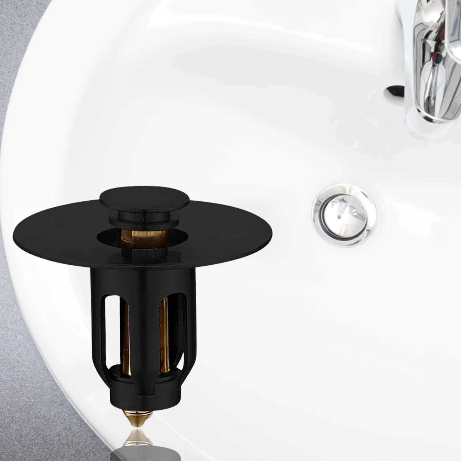 Universal Sink Stopper Stainless Steel Bullet Core Push Type Basin Pop-up Drain Filter With Basket Anti-clogging Plug | Обустройство