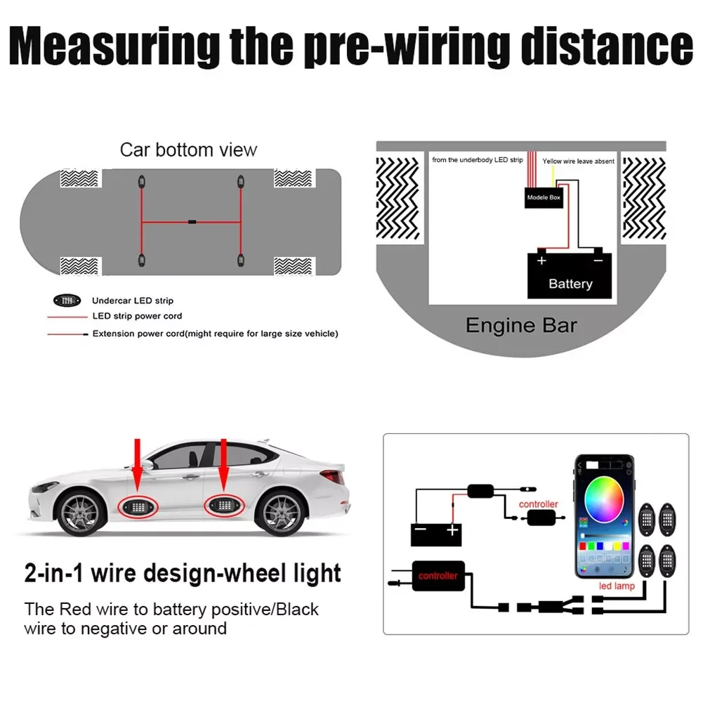

Автомобильный светящийся декоративный светильник RGB, светодиодсветодиодный Автоматическая регулировка, атмосферная лампа, музыка, звук, п...