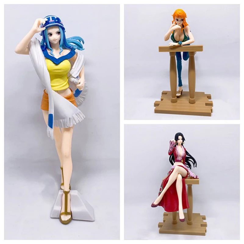 

21cm Anime One Piece Action Figure Boa Hancock Nami Vivi Swimsuit Sexy Girls Figurine PVC Collectible Model Toys Car Decoration