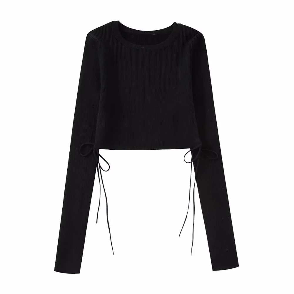 

New Women's Black Side Slit Knitted Jacket 8689004 800