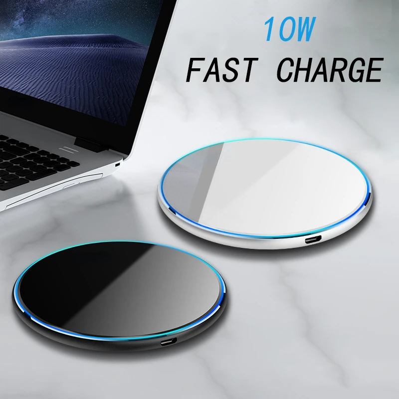 

Universal Qi Wireless Charger for IPhone 8 Xr XS Max 11 12 Promax Fast Wireless Charging Mirror Pad for Samsung