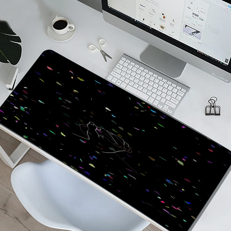 

Черный художественный настольный аксессуар клавиатура колпачки для клавиш игровой планшетов большой коврик для мыши коврики офисный Расш...