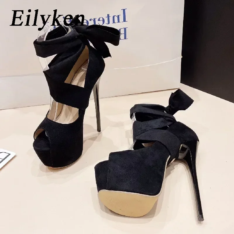 Eilyken/пикантные женские туфли-лодочки с открытым носком и перекрестными ремешками