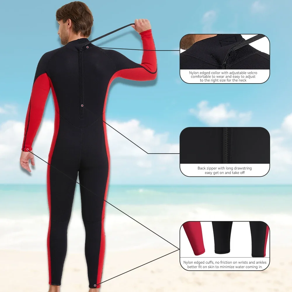 Мужской неопреновый костюм для подводного плавания толщиной 3 мм теплый