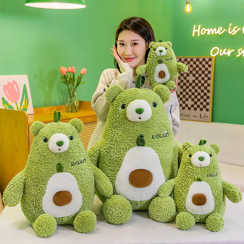 

25cm-65cm Cute Dorky Avocado Bear Doll Plush Toys Girls Sleep Soothing Pillow Cushion Hug Bear Doll Boudoir Birthday Gift