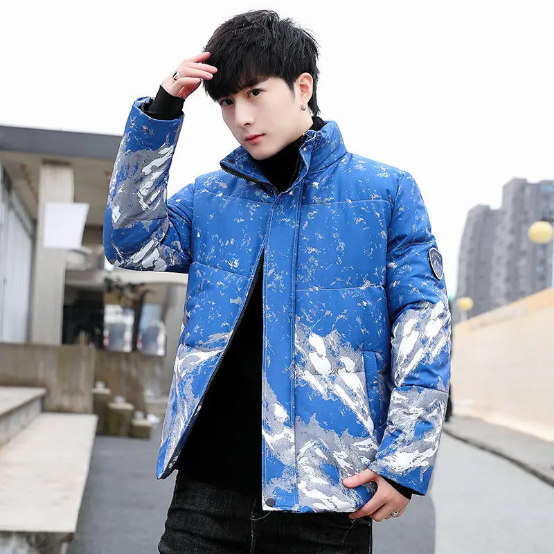 Winter men's hooded padded coat new thick coat Korean version of leisure loose warm padded jacket men's padded jacket