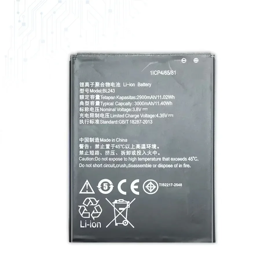 Литий-полимерная аккумуляторная батарея 3000 мАч BL243 для Lenovo K3 Note K50-T5 A7000 A5500 A5600 A7600